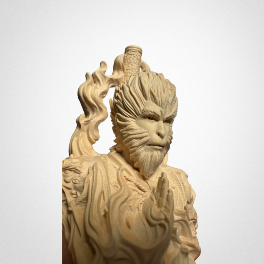 Boxwood Carving “Wukong” Ornament, Pendant, Handheld Piece, Carving Display