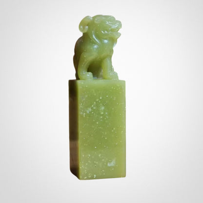 Snowflake-Frozen Apple Green Lion Seal Ornament
