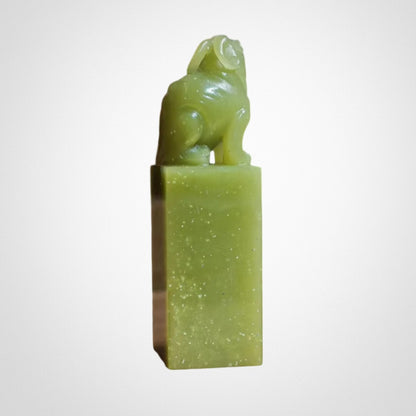 Snowflake-Frozen Apple Green Lion Seal Ornament