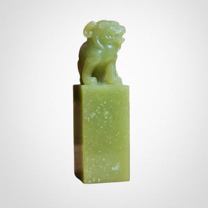 Snowflake-Frozen Apple Green Lion Seal Ornament