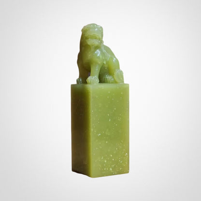 Snowflake-Frozen Apple Green Lion Seal Ornament