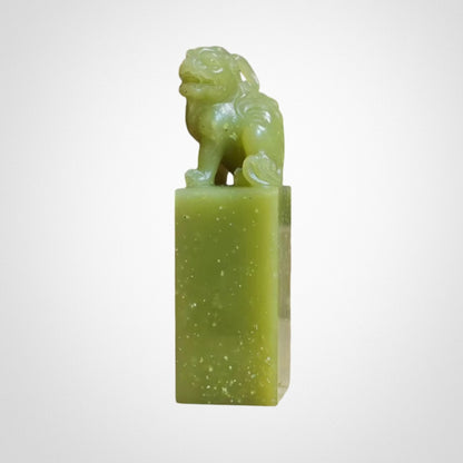 Snowflake-Frozen Apple Green Lion Seal Ornament