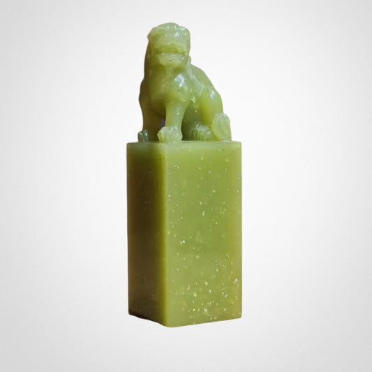Snowflake-Frozen Apple Green Lion Seal Ornament