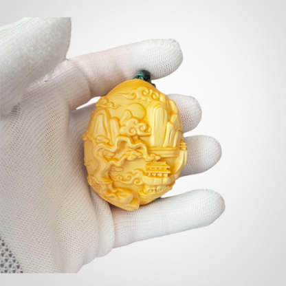 Limited Edition Original Work: “Moon Palace Fairy” Chang'e Boxwood Carving Handheld Ornament & Car Accessory