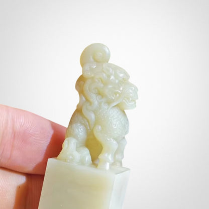 Laos Stone Unicorn Seal Pendant