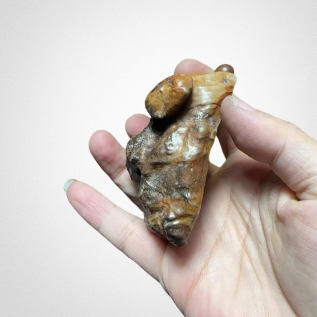 Daheitian Gobi raw stone carving cultural handles pendants