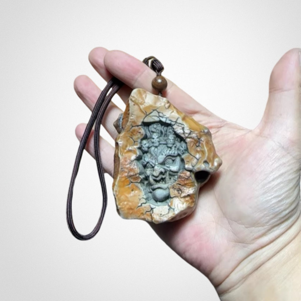 Daheitian Gobi raw stone carving cultural handles pendants