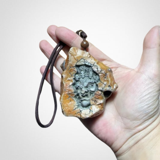 Daheitian Gobi raw stone carving cultural handles pendants