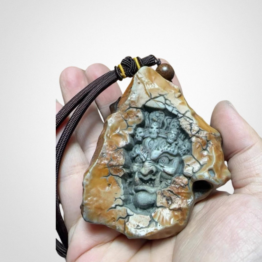 Daheitian Gobi raw stone carving cultural handles pendants