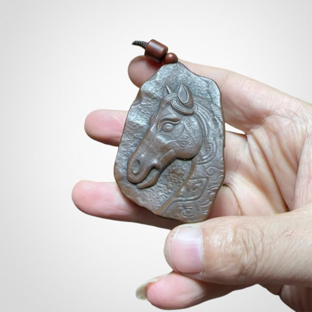Horse to Success Gobi original stone carving play handles pendant