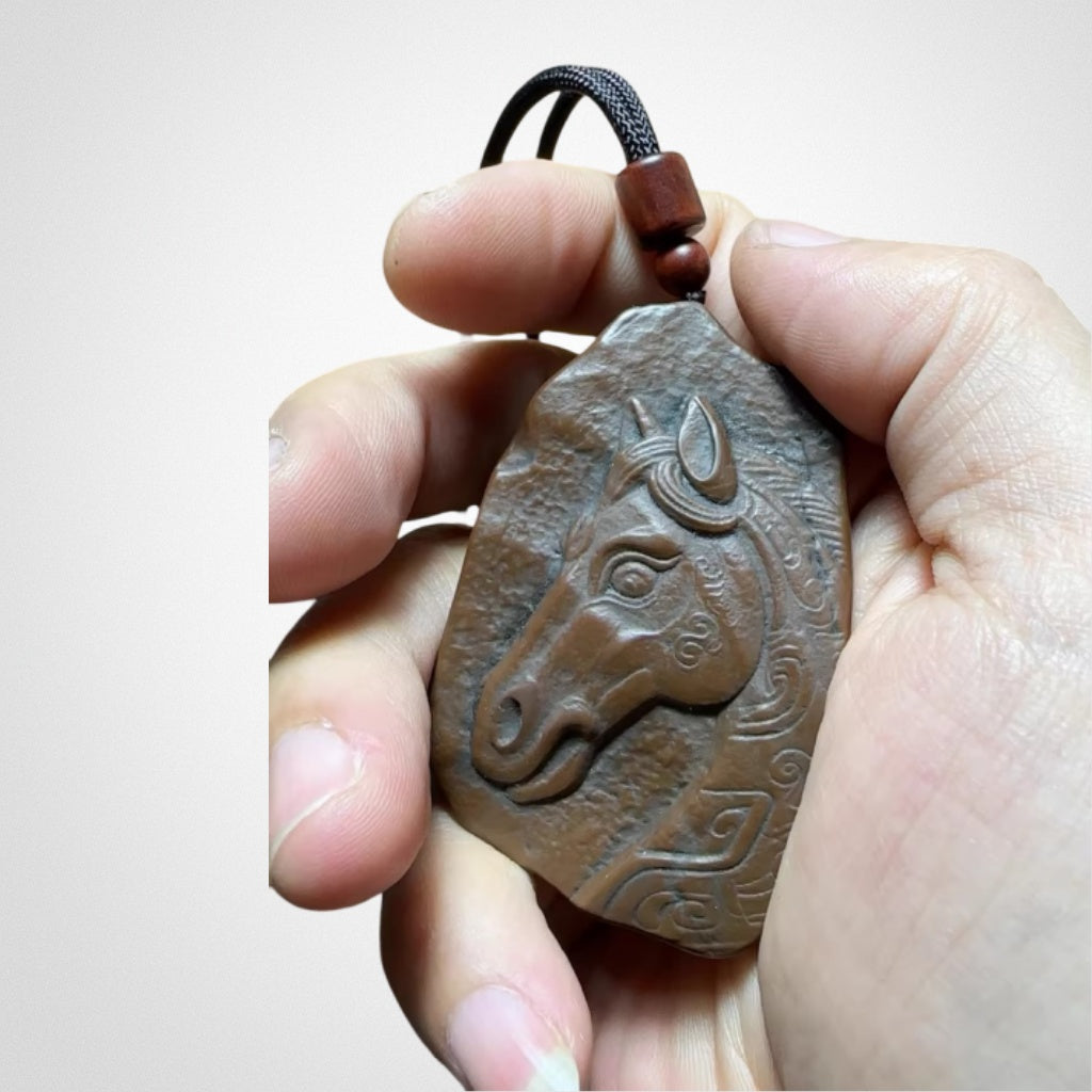 Horse to Success Gobi original stone carving play handles pendant