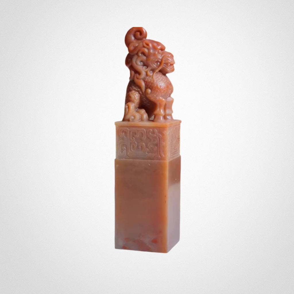 Laos Stone Kirin Bogu Dragon Seal Pendant