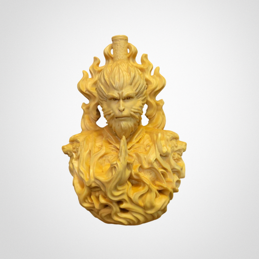 Boxwood Carving “Wukong” Ornament, Pendant, Handheld Piece, Carving Display