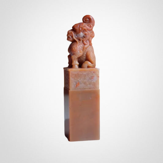 Laos Stone Kirin Bogu Dragon Seal Pendant