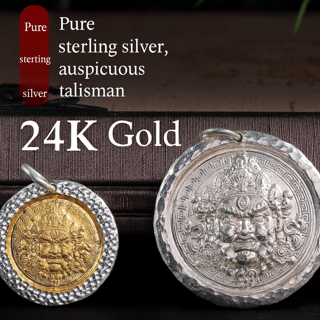 Handcrafted 24K Gold-Plated Sterling Silver Yellow Jambhala Pendant Necklace