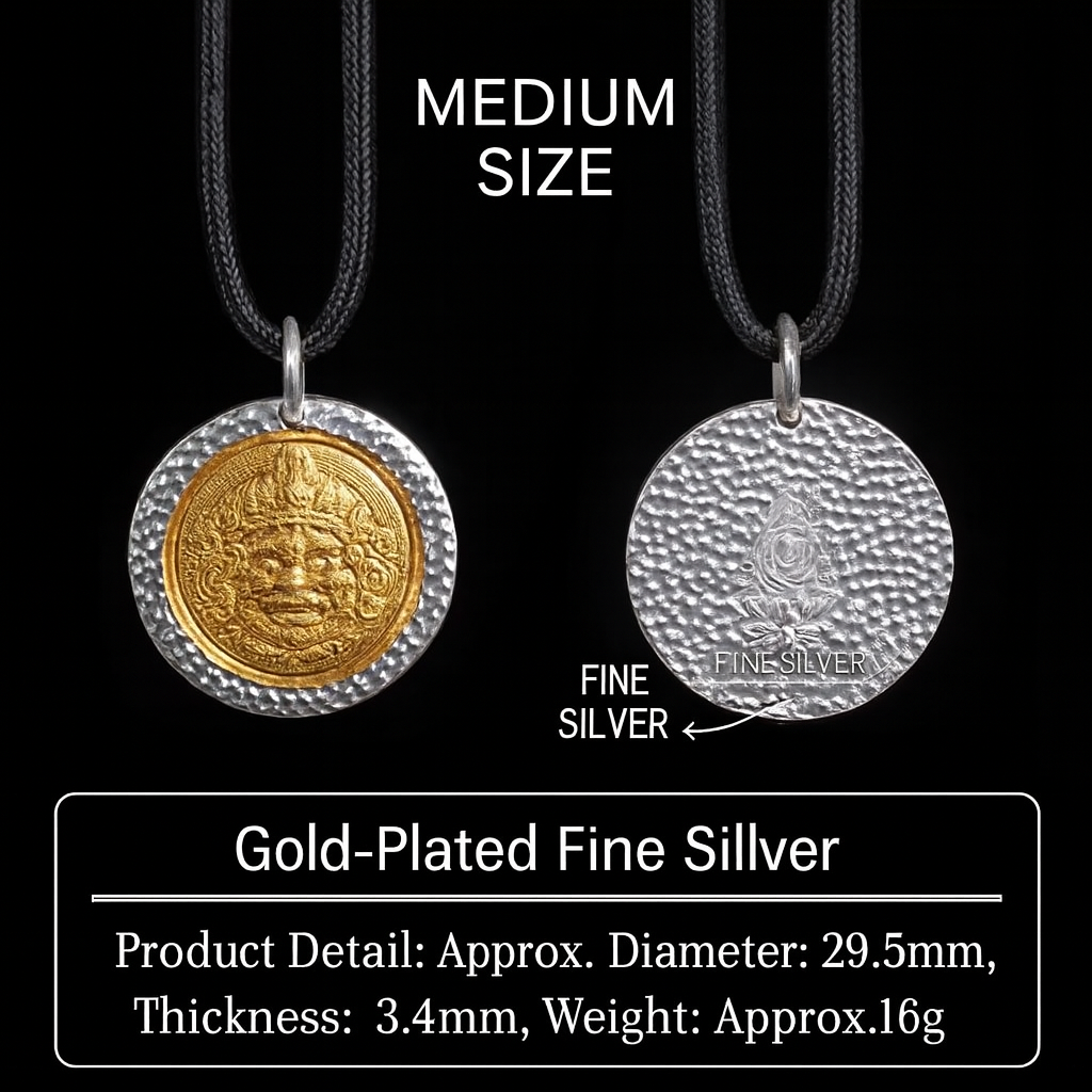 Handcrafted 24K Gold-Plated Sterling Silver Yellow Jambhala Pendant Necklace