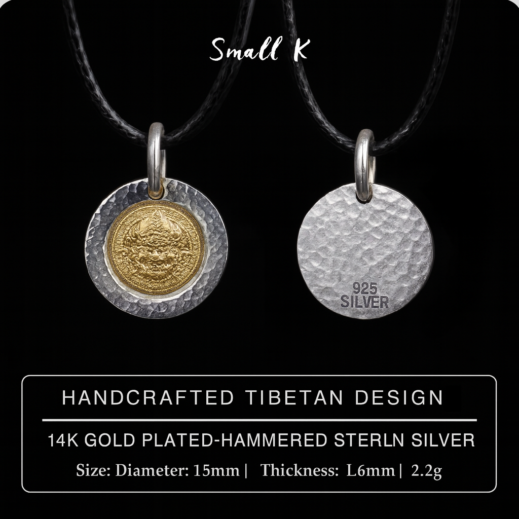 Handcrafted 24K Gold-Plated Sterling Silver Yellow Jambhala Pendant Necklace