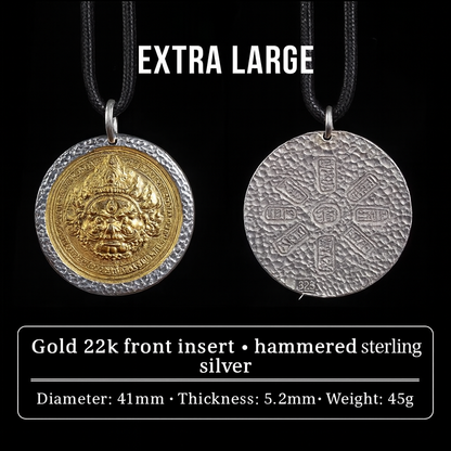 Handcrafted 24K Gold-Plated Sterling Silver Yellow Jambhala Pendant Necklace